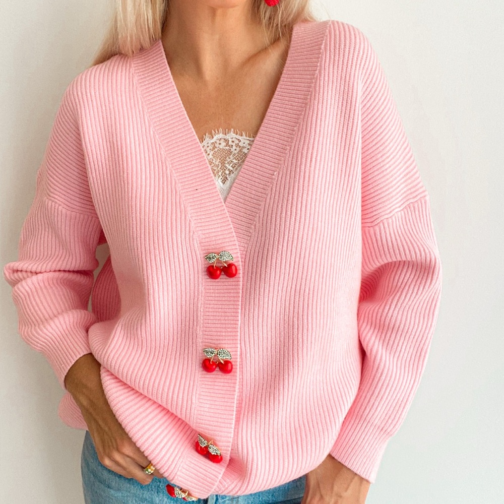 Cherry Button Sweater